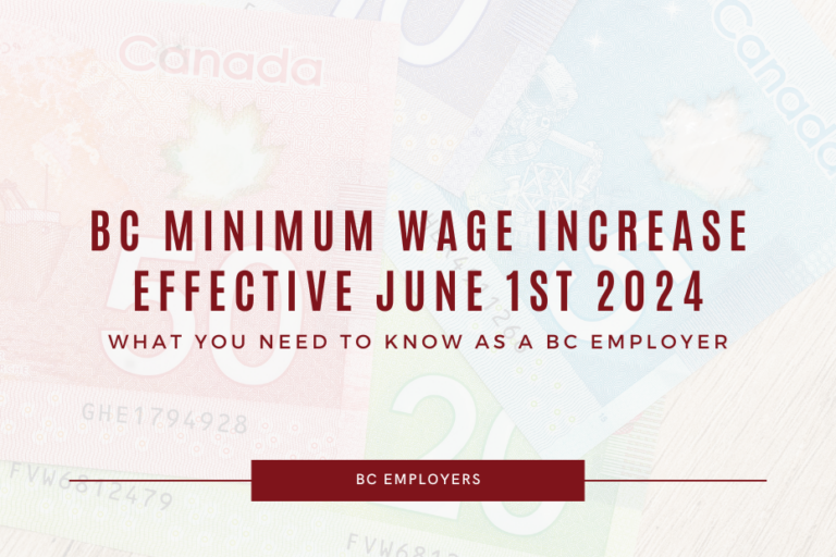 Minimum Wage Increase in BC Effective June 1st